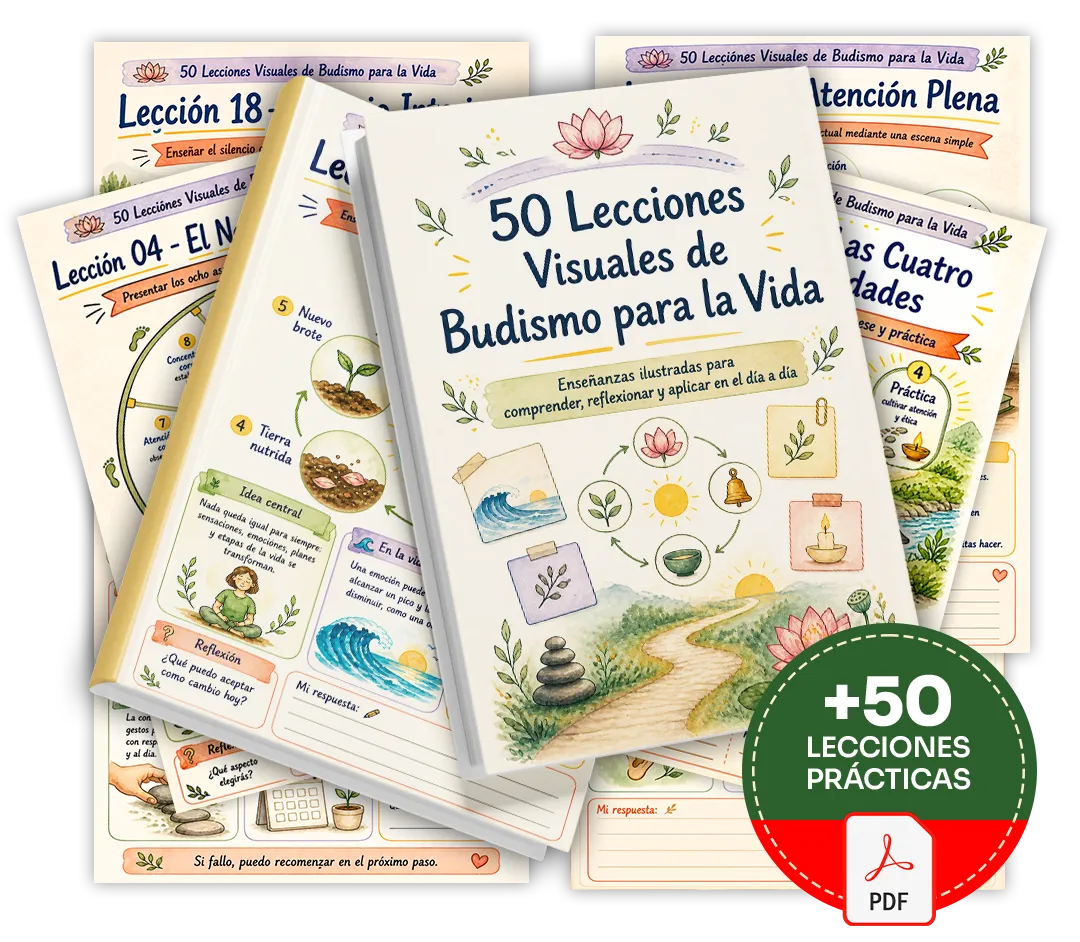 Mockup del producto 50 Lecciones Visuales de Budismo para la Vida