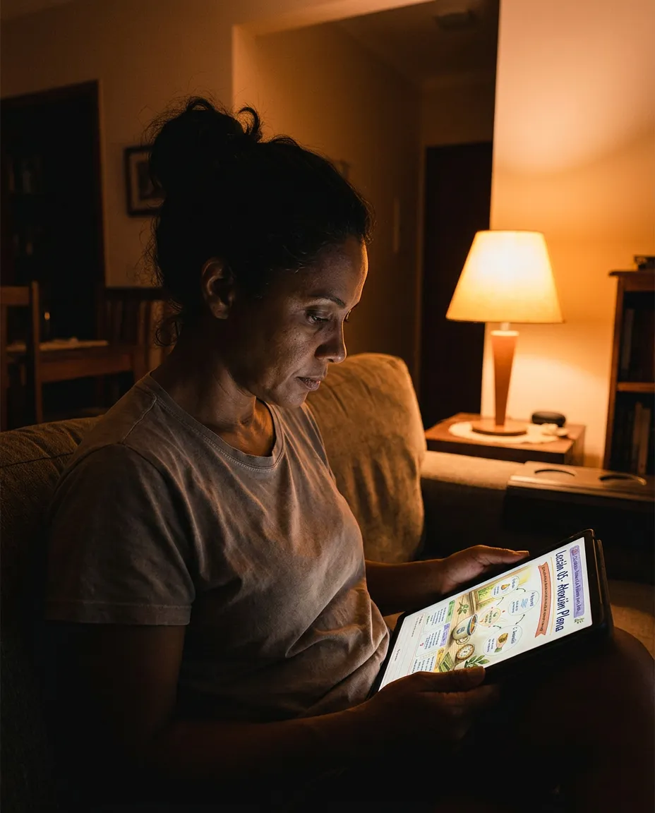 Persona usando el material 50 Lecciones Visuales de Budismo para la Vida 1